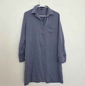 Theory Womens Silk Blend Shirt Dress In Soft Blue Size 6